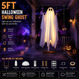 Large 5ft Halloween Ghost Swing